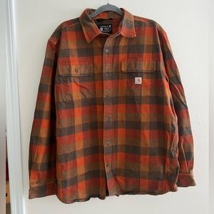 Carhartt Loose Fit Thick Cotton Flannel Shacket Large